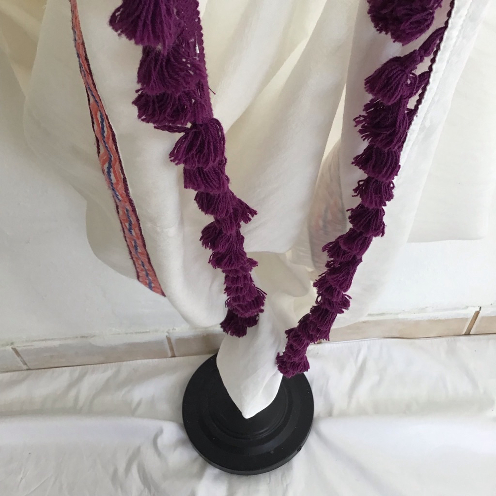Zingara Women Elegant Fun White Embroidered Maxi Dress S - Picture 8 of 12